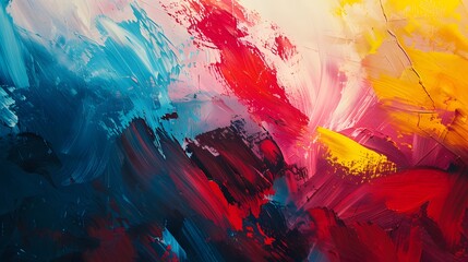 Abstract multicolored paint background. Acrylic texture with drips, splashes and strokes. Wallpaper. Mixing paints. Modern Art.
