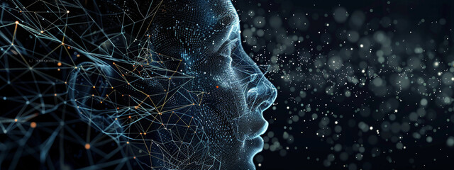 Innovative Intelligence: 3D representation of digital evolution in artificial intelligence and human connection.