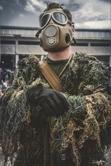 soldier in uniform ank gs mask