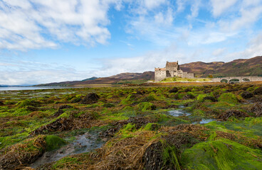 Spectacularly sited reconstructed Medieval castle. Sited on an island, connected by a causeway to the mainland at the head of Loch Duich.