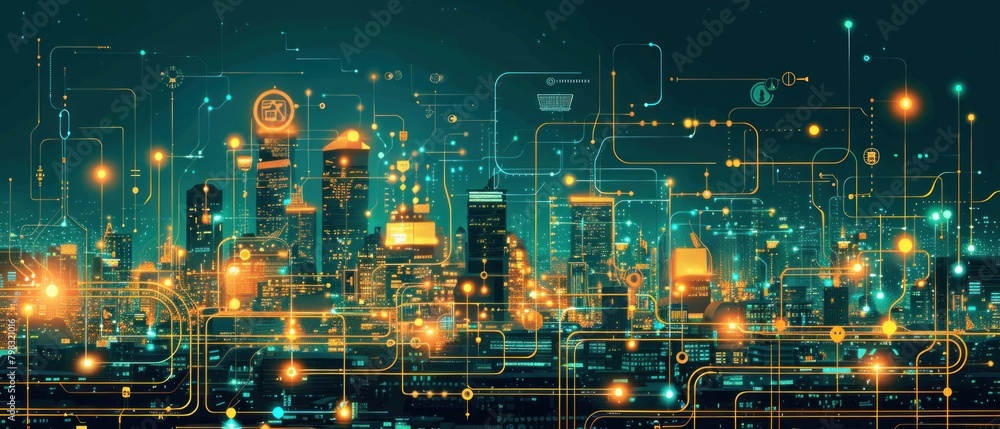 Poster leveraging technology can enhance efficiency and productivity in small business operations.
