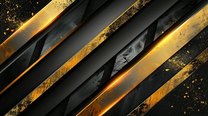 Gilded Harmony: Abstract Design with Gold and Black Stripes