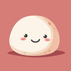 Cute smiling mochi . Vector illustration in cartoon style.