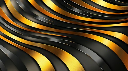 Golden Elegance: Abstract Composition of Gold and Black Stripes