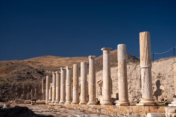 Fototapeta premium Historical columns, Historical columns from ancient Rome, Antique columns, Historical village from ancient Rome, historical city , ancient city ,