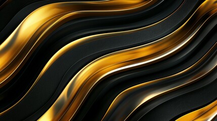 Radiant Contrast: Gold and Black Stripes Abstract Design