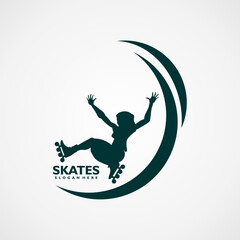 skateboard logo design vector illustration