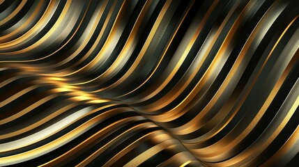 Golden Gleam: Abstract Template Featuring Gold and Black Stripes