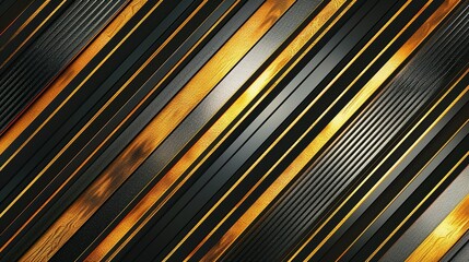 Obraz premium Golden Gleam: Abstract Template Featuring Gold and Black Stripes