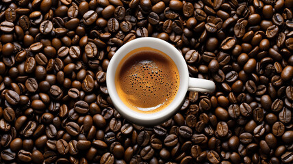 Fototapeta premium コーヒー豆とコーヒーカップ