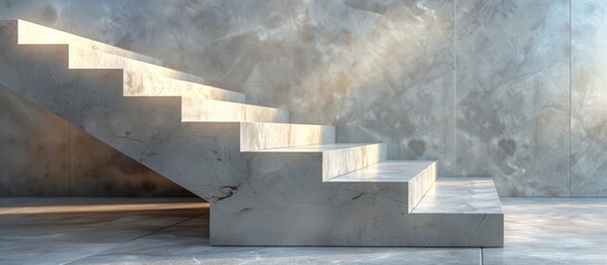 Intricate D Rendering of a Podiums Geometric Staircase Design - obrazy, fototapety, plakaty