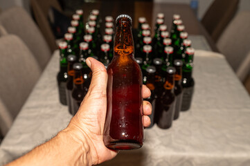 Bottled image of hobby beers. Home brewing.