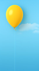 Obraz premium Yellow balloons floating in the blue sky