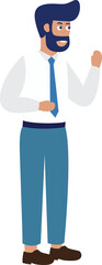 Business man making a presentation character cartoon flat design