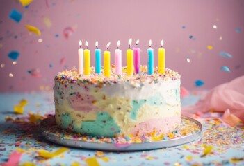 'confeti confetti Decoraci?n velas llamativos encendidas pastel sorpresa. colores Tarta el aire. en cumplea?os birthday sail pie celebrate party sweet happy decoration food surprise fire flames s'