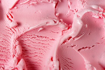 Strawberry flavor gelato - full frame background banner detail. Close up of a surface texture of strawberry Ice cream