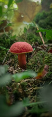 Enchanted Red Mushroom in the Forest
