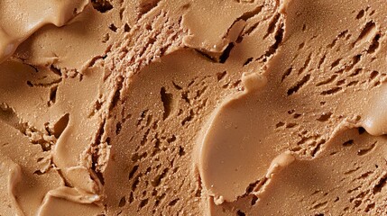 Chocolate flavor gelato - full frame background banner detail. Close up of a surface texture of chocolate Ice cream
