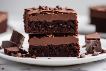 'chocolate brownie cake white isolated background cookie dark raspberry strawberry blueberry berry mint baking appetising aromatic brown bake pastry closeup decorated delicious dessert dish food'