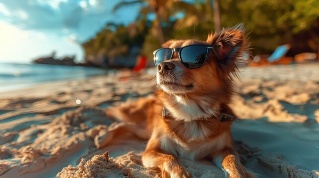 Dog enjoys a summer vacation
