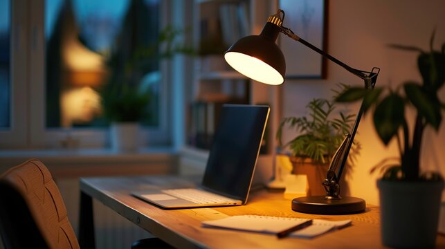 Arrange a set of desk lamps and reading lights for studying in the evening. 