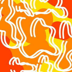 Orange Red Yellow White Double Line Pattern
