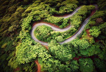 'lush Maui green Aerial forest view road Hawaii winding Aerial View Forest Road Landscape Above Photograph Highway Rural Image Vertical Maui Nature Curvy Travel Color World Vacation Trees Hawaii' - Powered by Adobe