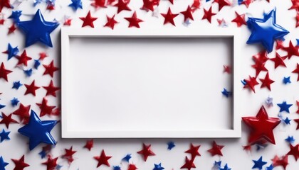 'confetti USA stars colored independence celebration day Frame patriot july memorial sale president banner us fourth star flag concept american background flier happy party event'