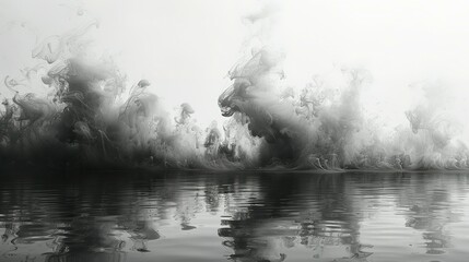 Sable Silhouette: Cut-Out Black Smoke Artwork