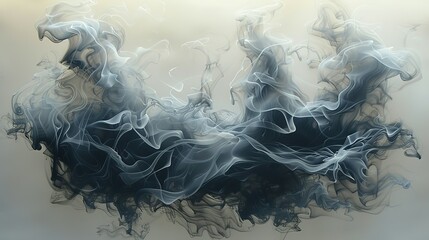 Nocturnal Essence: Cut-Out Shadow of Black Smoke