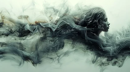 Fotobehang Black smoke, cut out © Jennifer