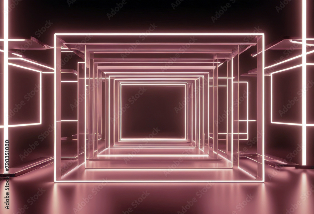 Poster 'frames neon laser show stage background virtual reality square 3d rectangular render blank glowing 