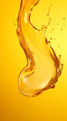 Close-up of golden honey flowing in the air