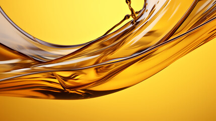 Close-up of golden honey flowing in the air - obrazy, fototapety, plakaty