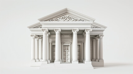 Fototapeta premium Building with columns on a white background