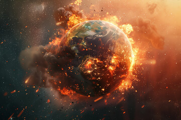 The explosion of the planet