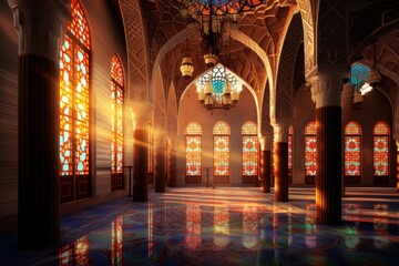 Obraz premium Mosque interior architecture building spirituality.