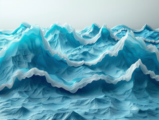 Obraz premium cyan wave surface 3d rendering