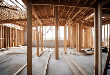 'site building progress house new residential construction home housing industry property roof structure roofing scaffold estate concrete scaffolding real brick development work builder'