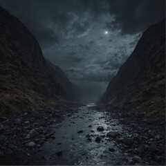 Obraz premium mountain river at night