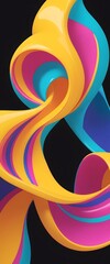 Fototapeta premium Colorful fluid background wallpaper, wavy abstract, futuristic and modern. Isolated object.