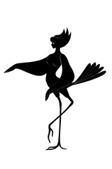 翼で方向を指し示す、半身が鳥の女性像　半人半獣　想像上の生物　