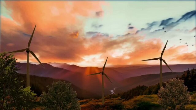 sunset over the mountains