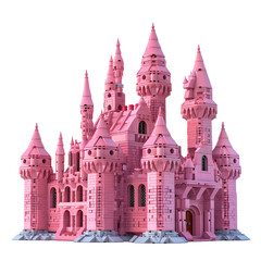 Fototapeta premium Haunted church castle building isolated on white background
