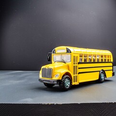 Empty classroom . Back to school concept. picklebus on the black background