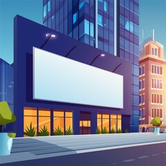 Obraz premium Large billboard advertisement mockup on modern building exterior