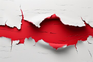 red header in torn paper hole digital illustration