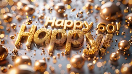 Happy 60th: a celebratory message commemorating six decades of life's journey, filled with gratitude, love, and cherished memories, marking this special milestone with joy and appreciation