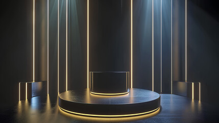 Winner award podium prize silver gold trophy win champion pedestal first stage bronze sport. Podium background winner 3d award ceremony medal platform laurel best place second third design light event