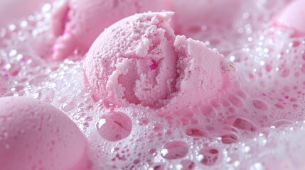 Excite your senses with a bubbly and vibrant pink bath bomb experience